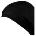 thumbnail image 3 of NYFASHION101 Unisex Yarn Crafted Warm Knit Ribbed Baggy Hat Skull Cap Beanie, Black, 3 of 4