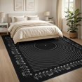 thumbnail image 3 of ODIKA 8'x10' Washable Area Rug Durable, Non-Slip Disc Phonograph Record Nostalgic Sound Motif Shaped Music Cd for Living Room, Under Sectional, Family, 3 of 7