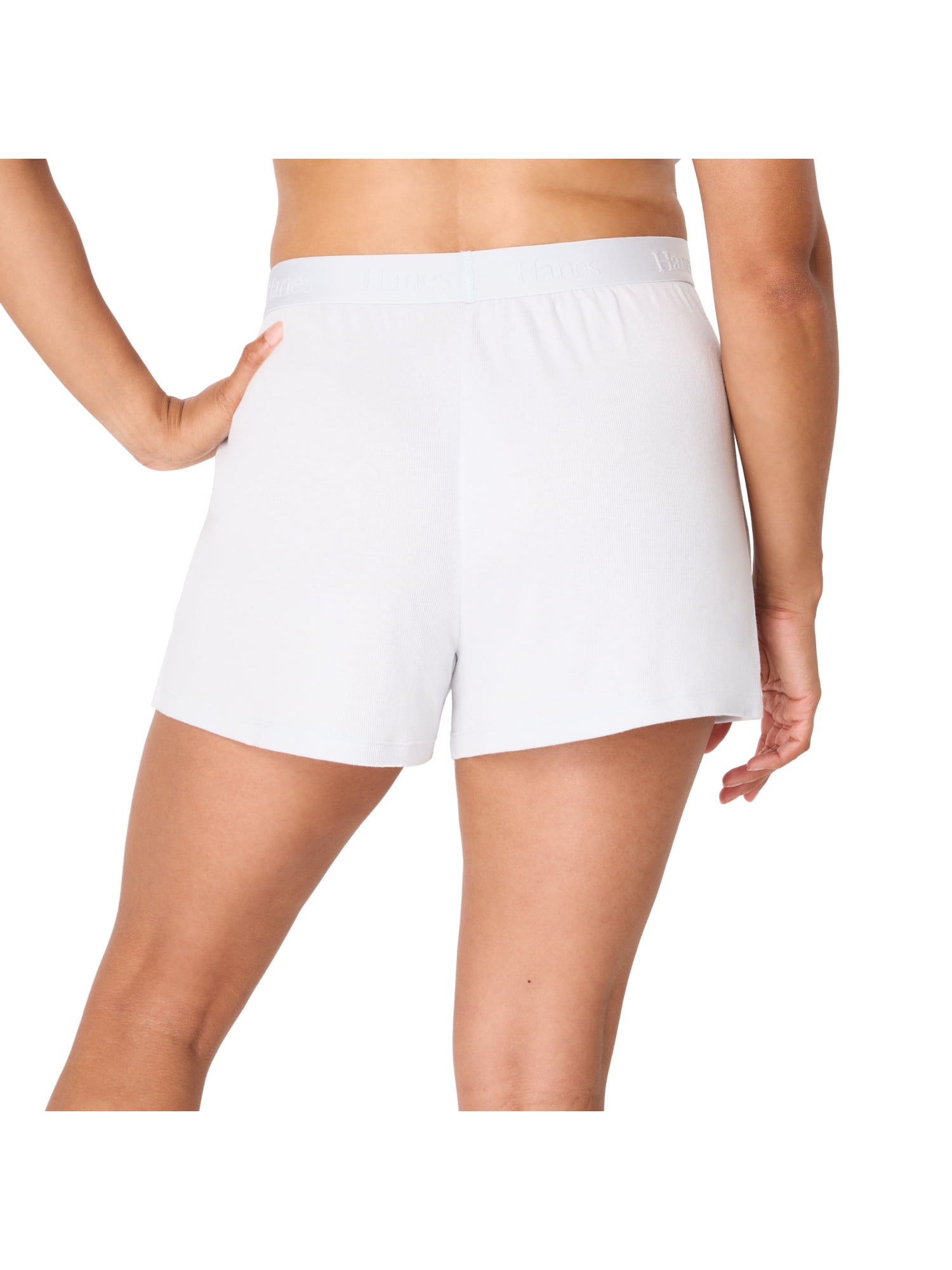 Hanes Originals Women's SuperSoft Comfywear Rib Sleep Shorts, Sizes S to 2X