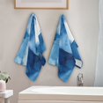 thumbnail image 2 of Yayeee Hand Towels for Bathroom Set of 2 Quick Dry Super Absorbent Soft Hand Shower Towels, 28" x 14", Blue Pattern, 2 of 8
