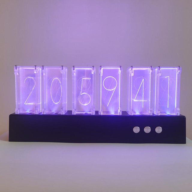 Reloj de tubo USB perfecl Nixie RGB Pantalla LED grande reloj electrónico Digital