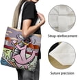 thumbnail image 3 of Wally Gator Bolso de tela con estampado de lienzo para mujer, bolsa de compras reutilizable y estética, con cremallera interior, regalo para mujer,40*45cm., 3 of 6