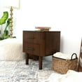 thumbnail image 3 of Stan Mid Century Solid Wood Walnut Nightstand Bed Side Tables with 2 Drawers, 3 of 6