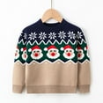 thumbnail image 2 of Weebloom Boys Girls Christmas Sweater Toddler Xmas Santa Prints Long Sleeve Warm Knitted Pullover Knitwear Tops Sweaters 2-3 Years Navy, 2 of 7