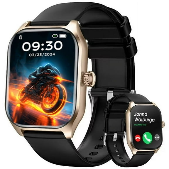 Fruit intelligence Men Women Smart Watch 2.02inch Compatible with iPhone Android Phones Fitness Tracker(Dial/Answer Call),Gold