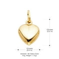 thumbnail image 3 of 14K Yellow Gold Plain Heart Charm Pendant with 1.2mm Singapore Chain Necklace - 22", 3 of 8