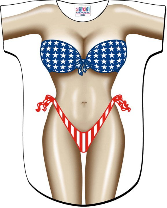 Stars & Stripes Bikini Body Tee Shirt CoverUp 8 (Plus Size)