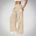 thumbnail image 2 of Diufon Wide Leg Cargo Pants for Women Solid Color Lounge Pants Elastic Waist Pants with Pockets, 2 of 7