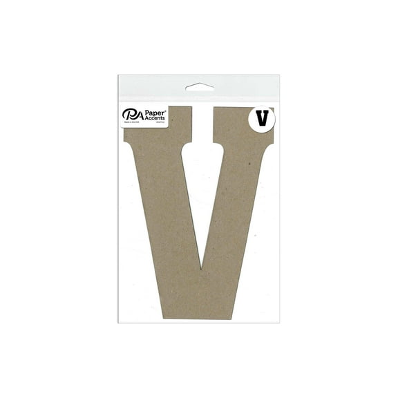 Chipboard Letter 8" V 1pc Natural