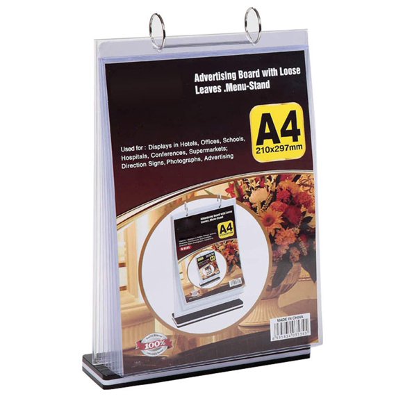KAFENDA A4 Multi-Page flip Display Card Label Display Stand Detachable Label Business menu Folder T-Shaped Double-Sided 8.5 x 11