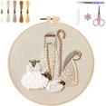 thumbnail image 1 of Kit de bordado navideño, kit de bordado de belén, kits de punto de cruz navideño, kit de bordado para principiantes para adultos, kit de bordado DIY para decoración del hogar (pastores), 1 of 7