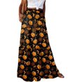 thumbnail image 2 of Women's casual high waist tie printed long maxi skirt,, 2 of 6