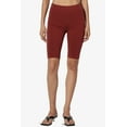 thumbnail image 2 of Women's PLUS Basic Stretch Cotton Span High Waist Above Knee Bermuda Short Leggings, 2 of 7