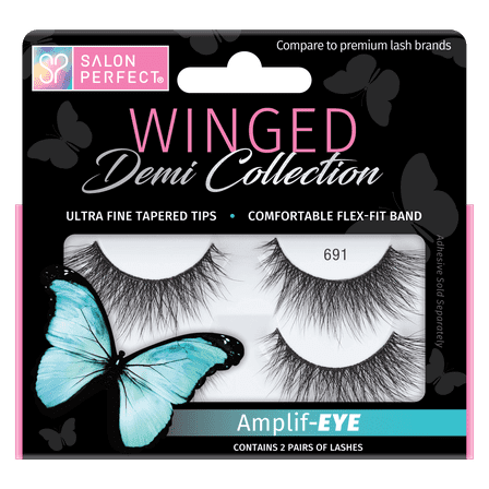 Salon Perfect Winged Lash 691, Black, 2 Pairs