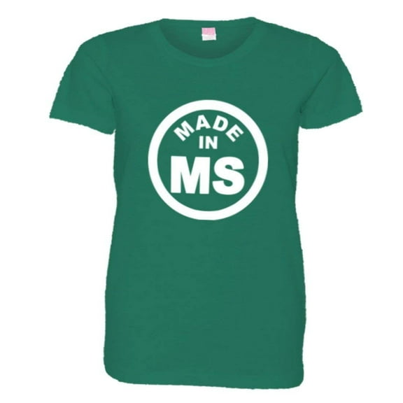 PleaseMeTees™ Womens From Born Made In Mississippi MS Logo Label HQ Tee
