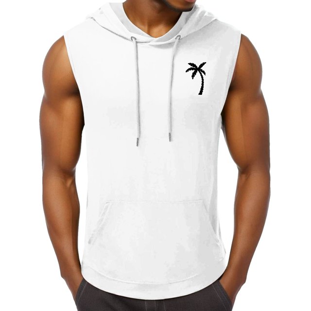 JAKANYQ Débardeur Homme Été Vêtements de Course Extérieur Plage Imprimé Noix de Coco Col Rond Sans Manches Coupe Décontractée, m