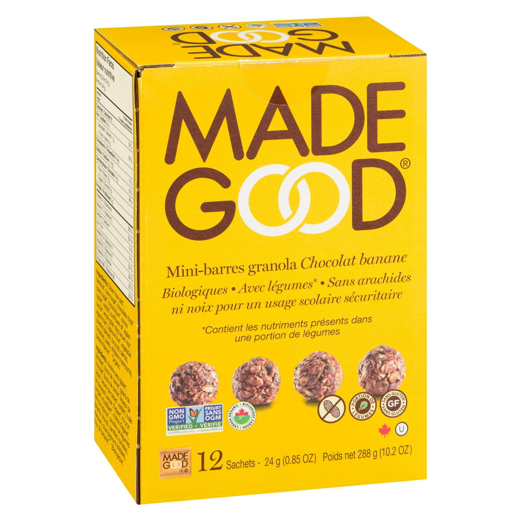 Made Good Mini Barres granola Chocolat Banane