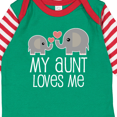 thumbnail image 4 of Inktastic My Aunt Loves Me Niece Nephew Elephant Boys or Girls Long Sleeve Baby Bodysuit, 4 of 5