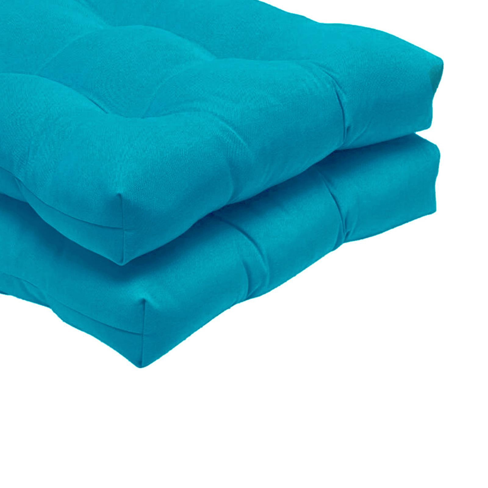 Colcolo 2 Pack Tufted Seat Cushion 48x48cm Outdoor Indoor Chair Cushions for Wicker Chair Seat Rocking Chair Cushion Pad Sets for Garden Patio Home Office Furniture Cushion Blue