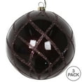 thumbnail image 3 of Vickerman 4" Chocolate Candy Glitter Net Ball Ornament, 3 per Bag, 3 of 3