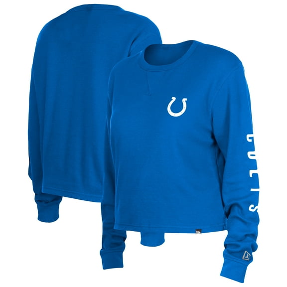 Women's New Era Royal Indianapolis Colts Sport Night Thermal Long Sleeve T-Shirt
