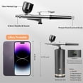 thumbnail image 4 of Airbrush Kit With Compressor - 48psi Rechargeable Cordless Non-clogging High-pressure Air Brush Set ,black, 4 of 5