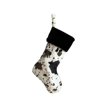 

2022 New Cow Pattern Christmas Socks 20 Inch Blacks And White Gift Bag Plush Pendant Christmas Decorations Dried Garland Chandelier Beads Pie Garland Decorative Ornament Hooks