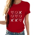 thumbnail image 4 of Women's Valentine's Day T-Shirt Cute Heart Letter Print Tee Shirts Crewneck Short Sleeve Basic Top, 4 of 7