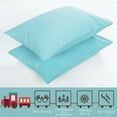 thumbnail image 4 of Flxxie 2 Pack Brushed Microfiber Toddler Pillowcases with Envelope Closure, Super Soft and Cozy Travel Pillow Covers, 14" x 20", Fits Pillows Sized 12"x16" 13"x18" 14"x19", Aqua, 4 of 5