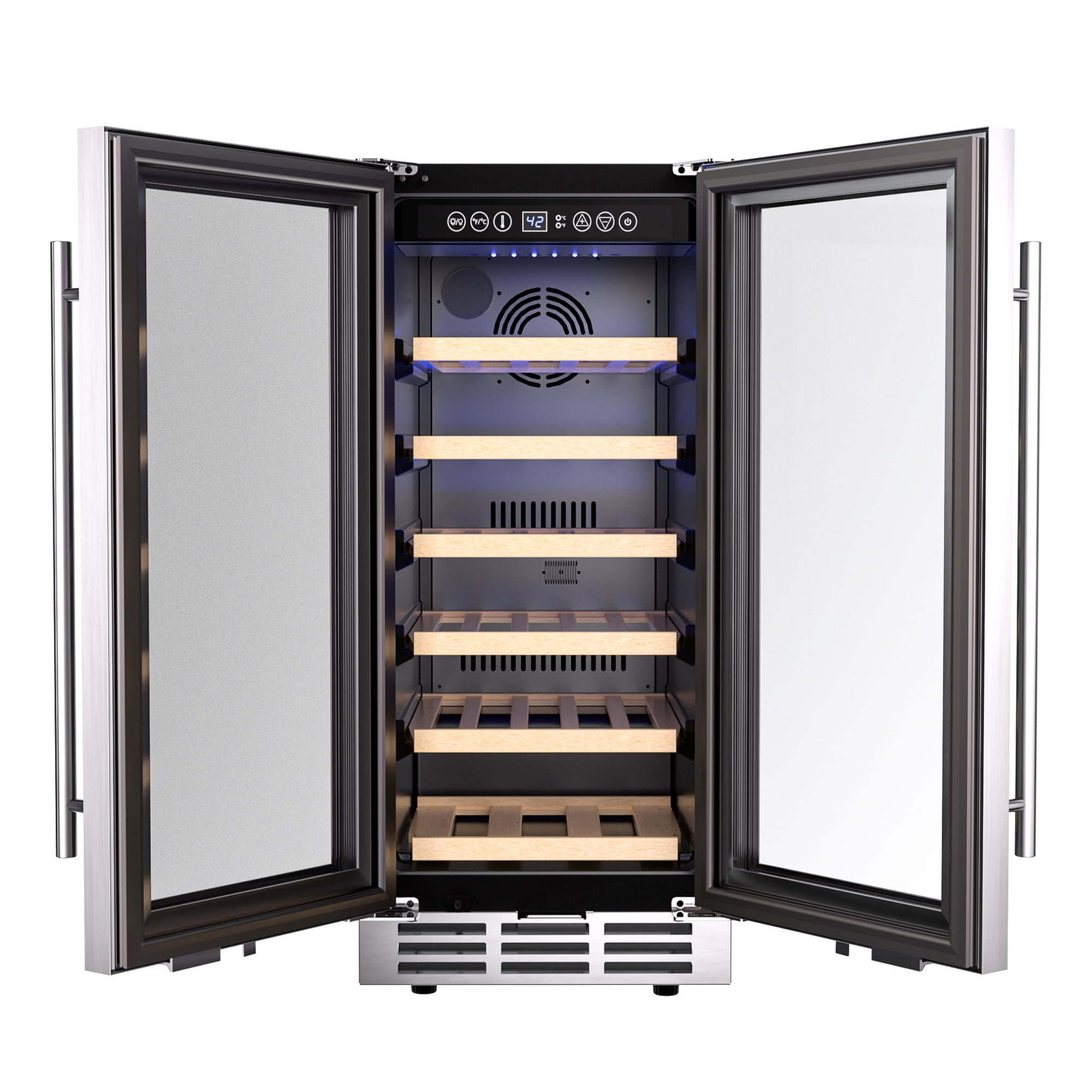 Simzlife 15 Inch Under-counter Refrigerators, Single Zone Wine Fridge, Wine Refrigerator Digital Temperature Control, Freestanding Wine Chiller with Removable Shelves
