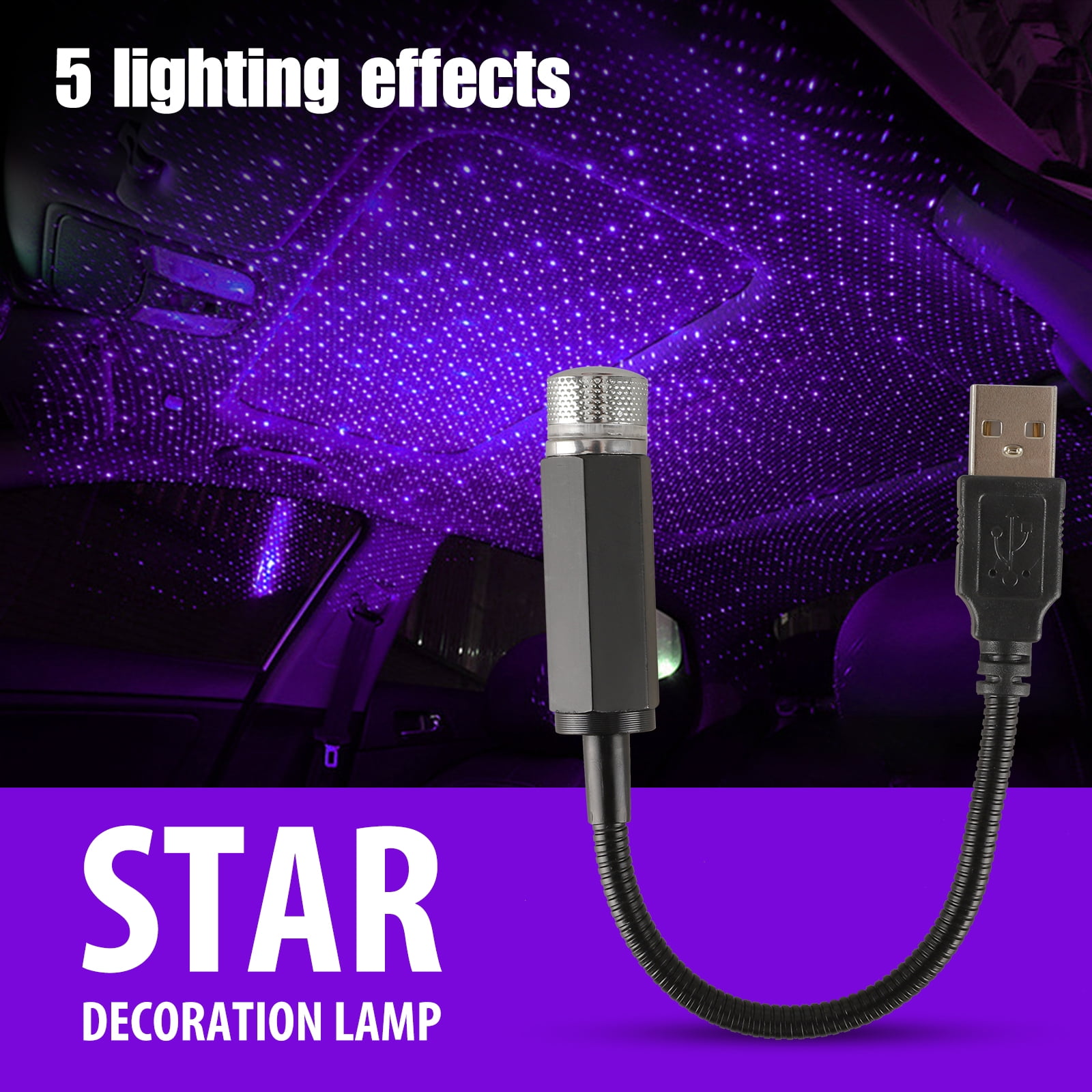 USB Plug and Play Car Roof and Home Ceiling Romantic Night Light Party Decor US