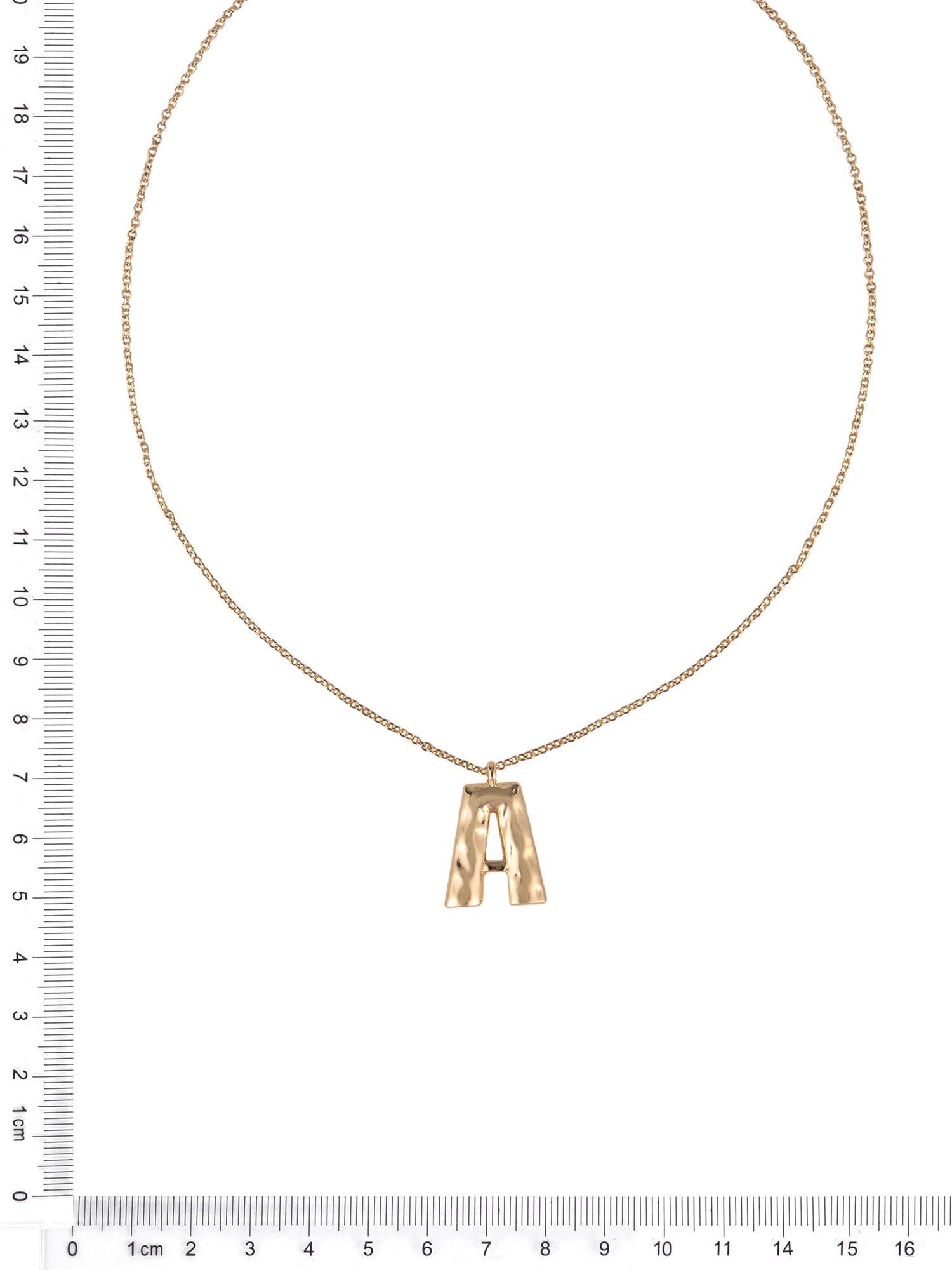 Time and Tru Goldtone Hammered Initial "A" Pendant Necklace