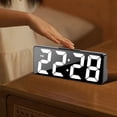 thumbnail image 1 of TIMIFIS Straightening and Curling Iron Simples Display Alarm Clock Student Wake Up Alarm Clock Electronic Clock White Backlight Perpetual Calendar Alarm Clock Apartment Essentials, 1 of 8