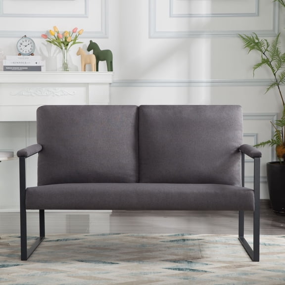 Resenkos Armchair,Lounge Chair,26.8” Double Metal Frame Accent Armchair,Gray