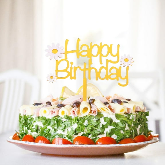 TAILTOSS Rose Red Flower Shape Cake Topper 6 Sets 4.3x3.9in