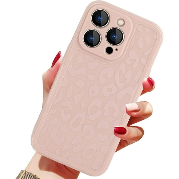 Compatible with iPhone 13 Pro Max Case Pink Leopard Design Soft Phone Case Shockproof Full Camera Protective Cover for iPhone 13 Pro Max, Pink