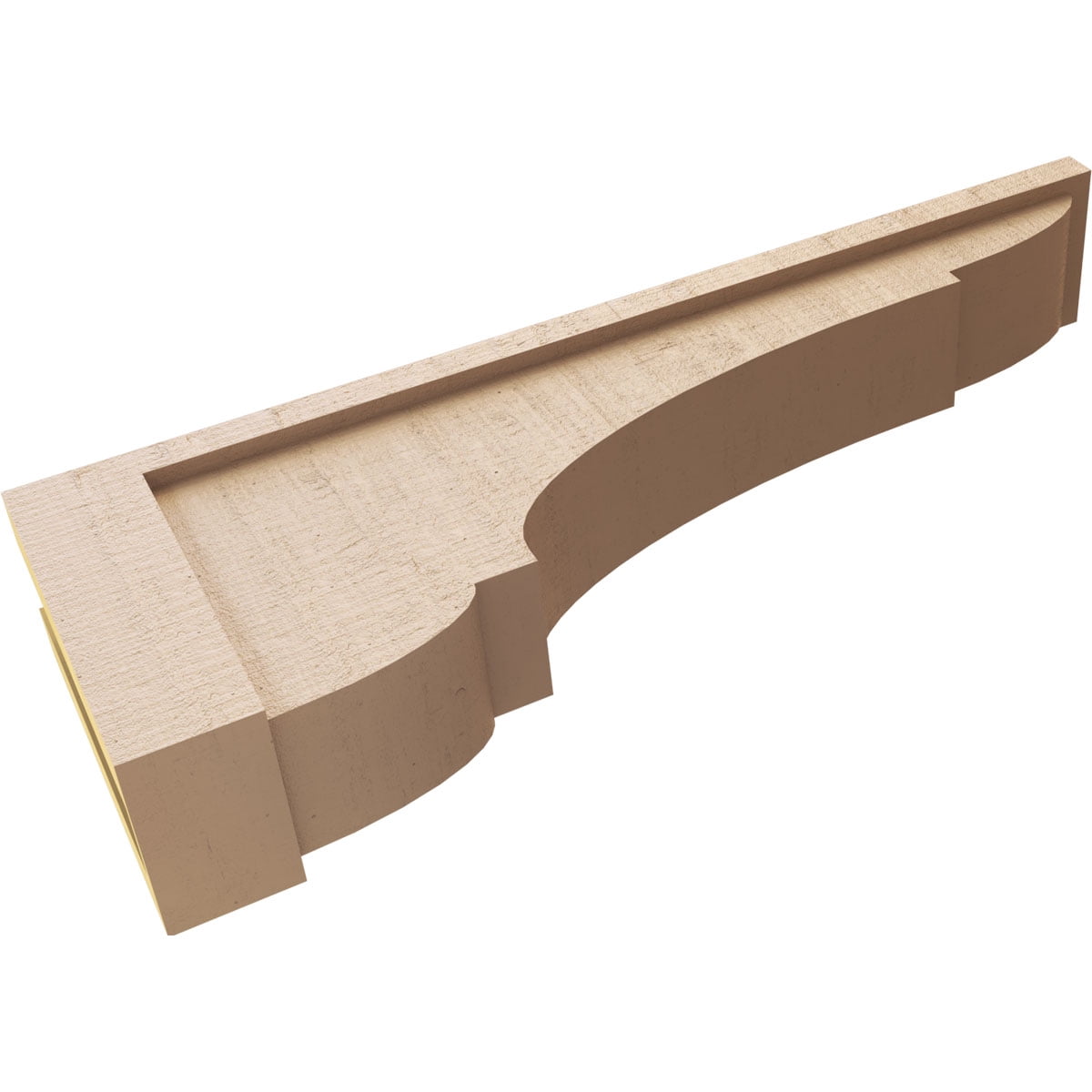 5"W x 30"D x 10"H Thin Bryant Rough Cedar Woodgrain TimberThane Corbel, Primed Tan