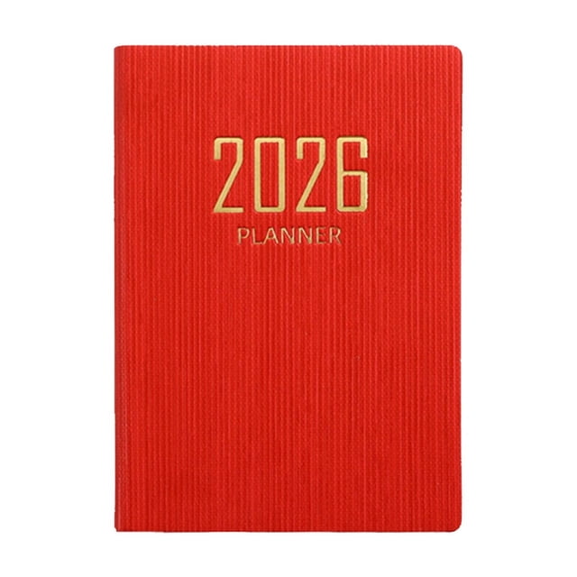 2026 A7 Daily Planner Pocket Notebook (Red) School Pocket Notebook Organizers Plan Daily Plan Notebook with Travel Diary Function 2026 School