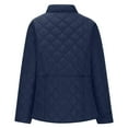 thumbnail image 6 of Women's Winter Quilted Jacket Lightweight Long Sleeve Button Down Diamond Puffer Outerwear Coat with Pockets, 6 of 7