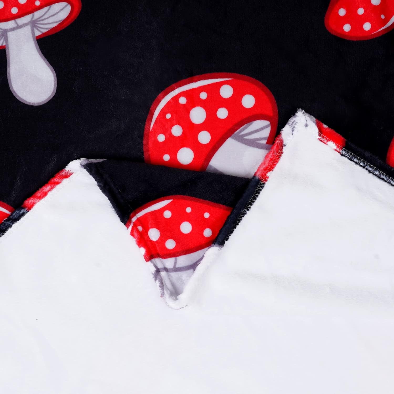 Cute Mushroom Blanket Sofa Bedding Room Decor Soft Plush Flannel Throw, Gifts for Mushroom Lovers Kids and Women 50 x 60 Inches
