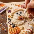 thumbnail image 4 of Halloween Ghost Diamond Painting Kit with Frame DIY Crystal Art Canvas Craft Set for Adults and Teens Home Wall Decor, Beginner DIY Seasonal Party Gift（Ghost Pumpkin）, 4 of 7