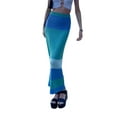 thumbnail image 4 of VISgogo Falda de punto de ropa de playa para mujer, Raya / Color sólido Cintura alta Slim Fit Hollow Summer Half Dress Prenda VISgogo moda, 4 of 9