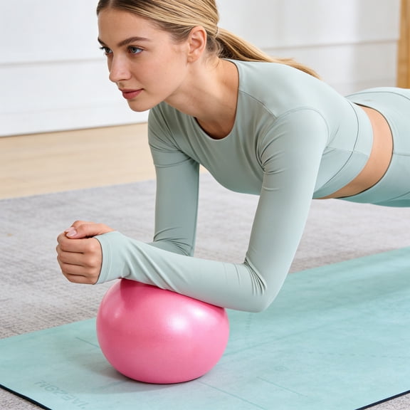 Home Exercise Equipment, 10 Inch Small Yoga Ball Pink, Pilates Home Workout Kit, at Home Workout Equipment Women, The Soft Non-Slip 10In Pink Pilates Ball Works Great for Core