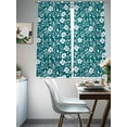 thumbnail image 4 of Green White Floral Sheer Curtains for Living Room Bedroom Farmhouse Retro Botanical Leaves Sheer Curtains 63 Inch Long 2 Panels Set Light Filtering Curtain Window Treatments Drapes for Dining Room, 4 of 6