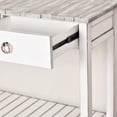 thumbnail image 3 of Sea Wind Florida Picket Fence Wood Console Table with Drawers in White/Gray, 3 of 7