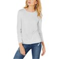 thumbnail image 1 of I.N.C Womens Pleat Front Pullover Sweater, Grey, Large, 1 of 1
