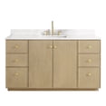 thumbnail image 2 of Oza 60" Single Bath Vanity in Aged Natural Oak with Fish Maw White Quartz Stone, 2 of 15
