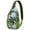 Boho, variant on Classic Red and Green Apple Print Travel Sling Backpack, Lightweight Crossbody Bag with Cute Cartoon Fruit Pattern and Multi-Layer Storage for Apple Lovers