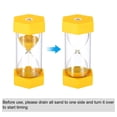 thumbnail image 4 of Uxcell 3 Minute Sand Timer, Hexagon Small Sandy Clock, Count Down Sand Glass Yellow, 4 of 5