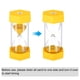 thumbnail image 4 of Temporizador de arena de 3 minutos Uxcell, reloj de arena pequeño hexagonal, reloj de cuenta regresiva de vidrio de arena amarillo, 4 of 5